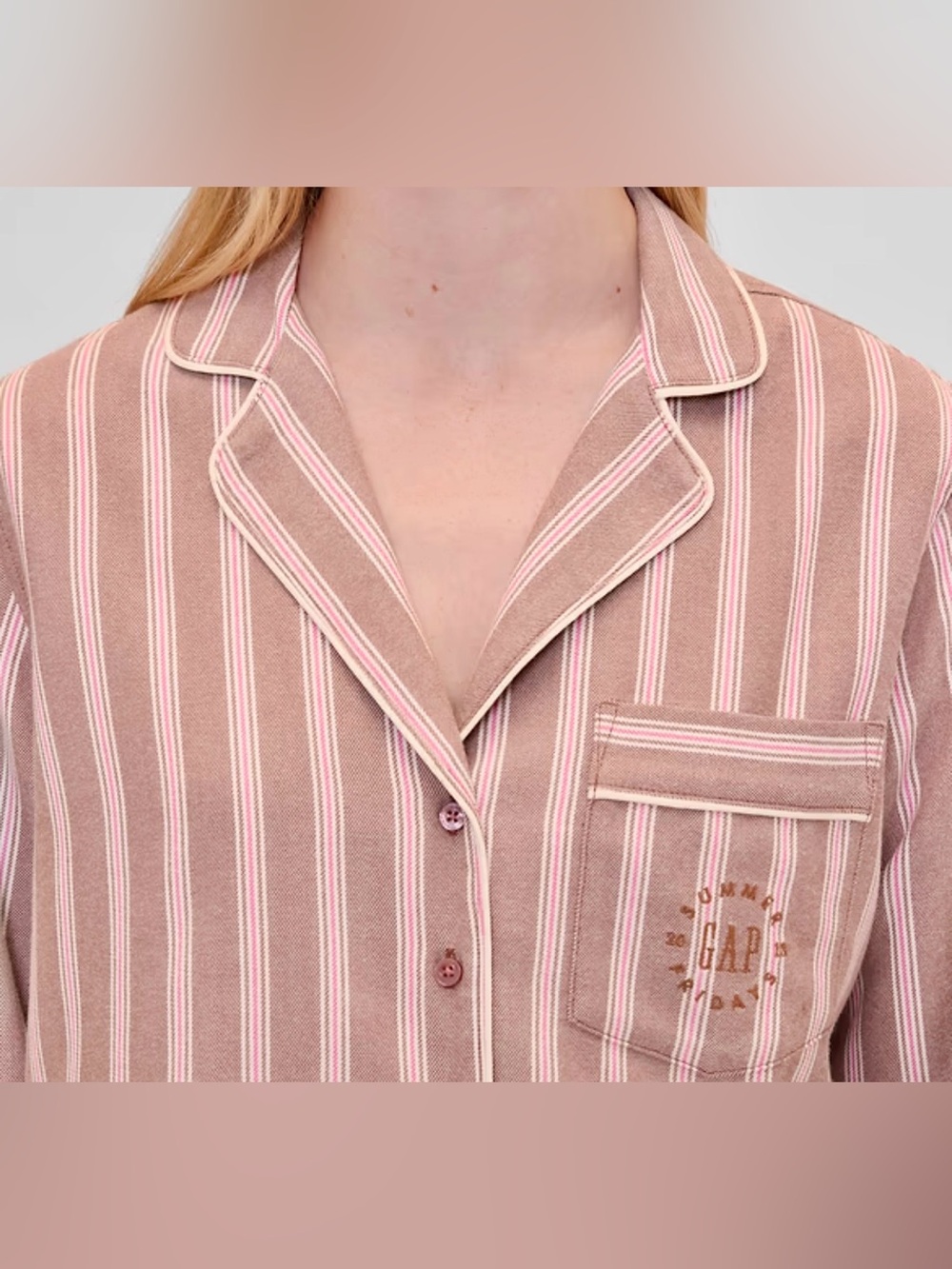 🤍 Gap × Summer Fridays Relaxed Flannel Stripe PJ Shirt & Boxers ⭐️NWT⭐️ SMALL - Picture 6 of 15